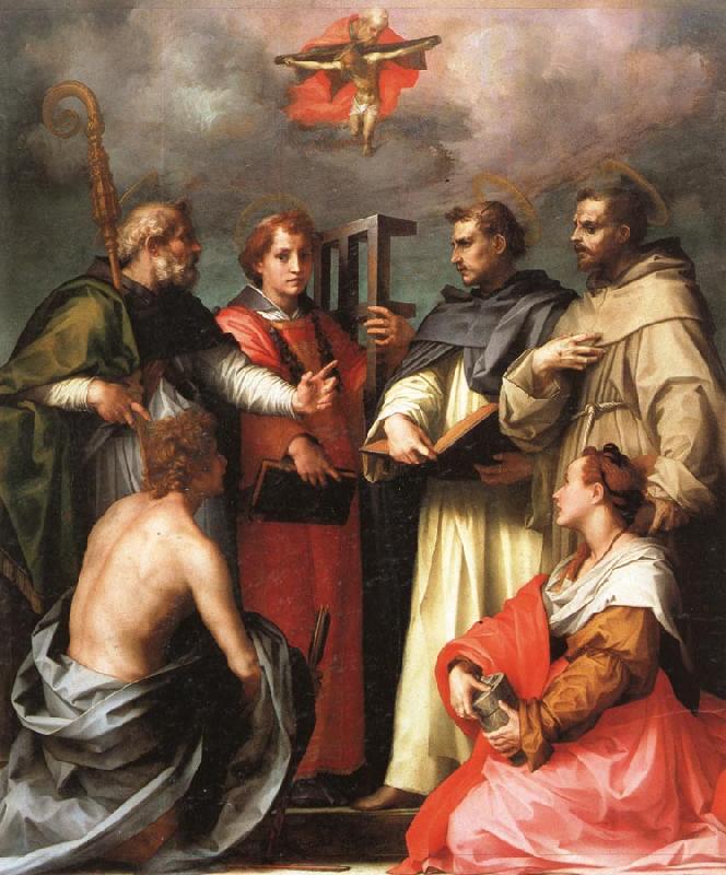 Andrea del Sarto The Debate over the Trinity Germany oil painting art
